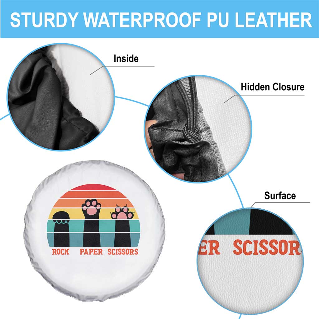 Funny Vintage Black Cat Introvert Spare Tire Cover Rock Paper Scissors Paw TS12 Print Your Wear
