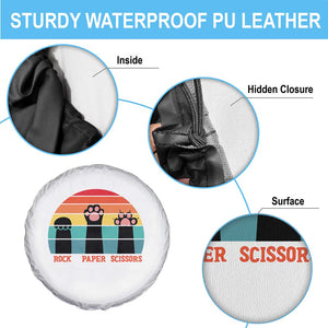 Funny Vintage Black Cat Introvert Spare Tire Cover Rock Paper Scissors Paw TS12 Print Your Wear