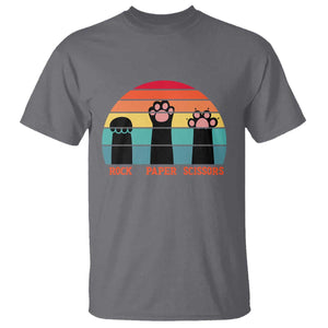 Funny Vintage Black Cat Introvert T Shirt Rock Paper Scissors Paw TS12 Charcoal Print Your Wear