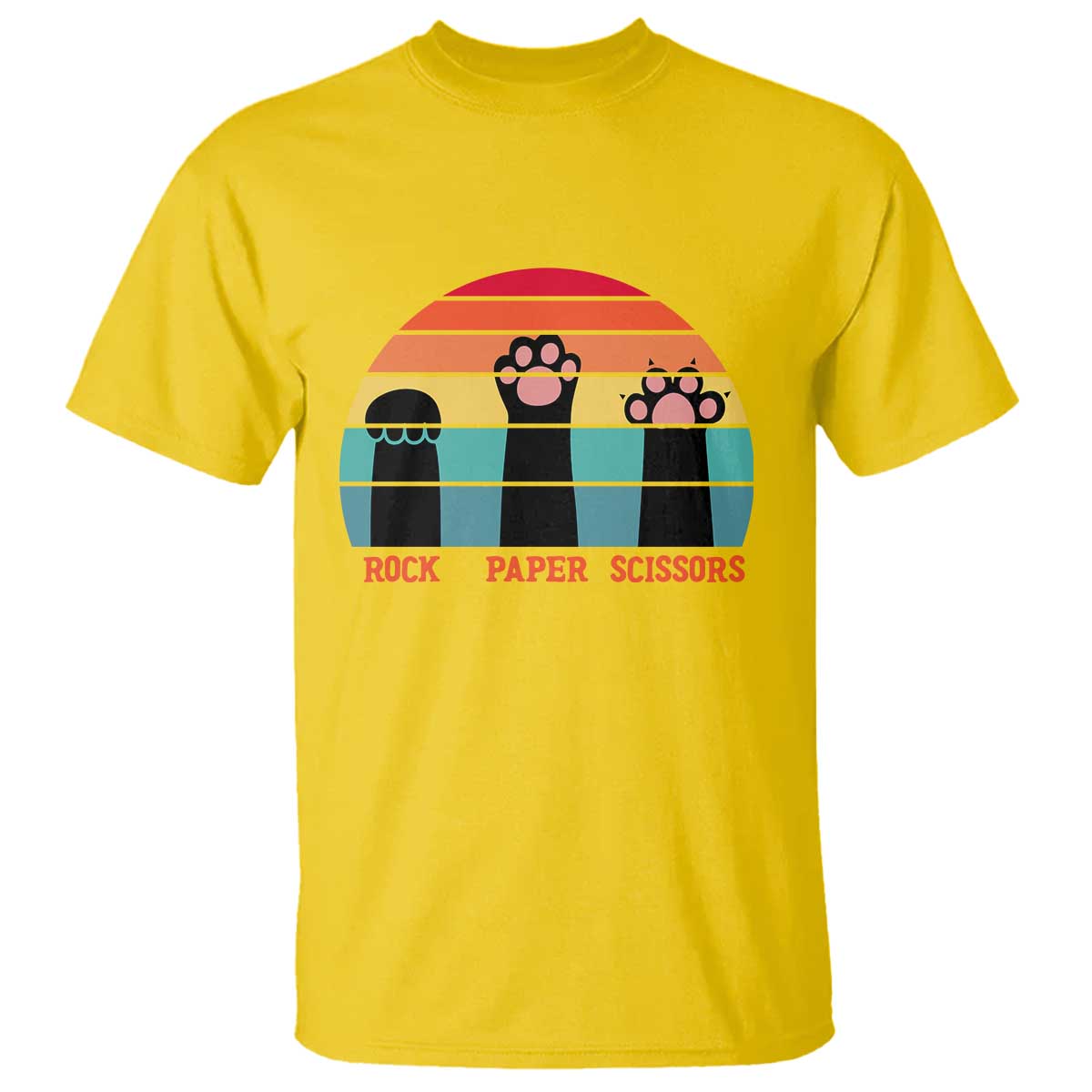 Funny Vintage Black Cat Introvert T Shirt Rock Paper Scissors Paw TS12 Daisy Print Your Wear