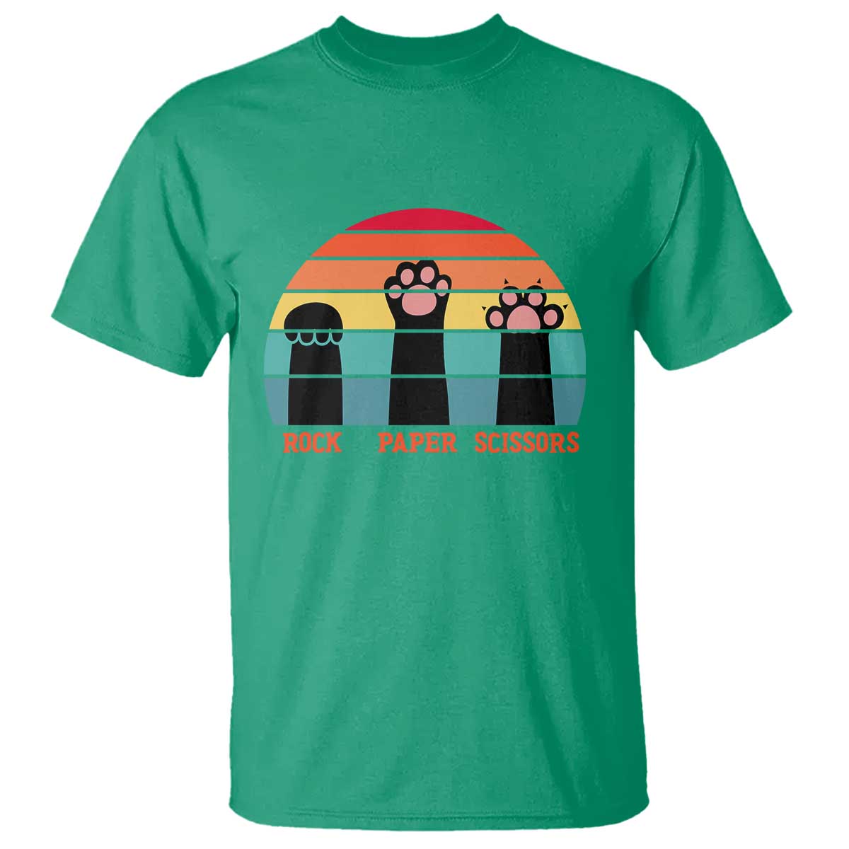 Funny Vintage Black Cat Introvert T Shirt Rock Paper Scissors Paw TS12 Irish Green Print Your Wear