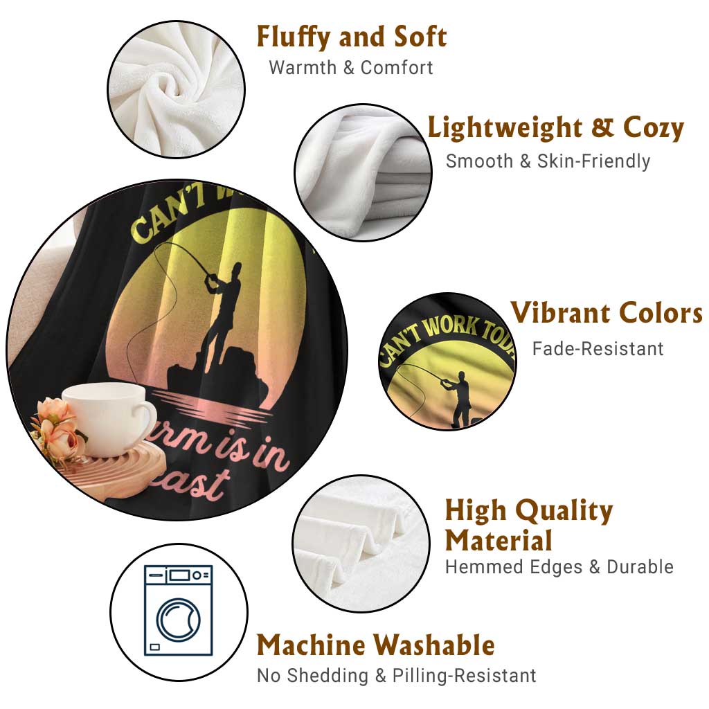Funny Fishing Enthusiast Gift Throw Blanket I Cant Work Today My Arm Is In A Cast TS12 Print Your Wear