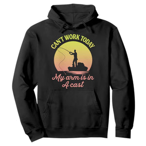Funny Fishing Enthusiast Gift Hoodie I Cant Work Today My Arm Is In A Cast TS12 Black Print Your Wear