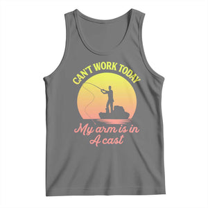 Funny Fishing Enthusiast Gift Tank Top I Cant Work Today My Arm Is In A Cast TS12 Black Heather Print Your Wear