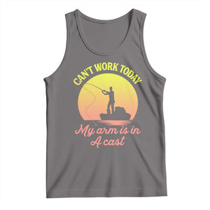 Funny Fishing Enthusiast Gift Tank Top I Cant Work Today My Arm Is In A Cast TS12 Deep Heather Print Your Wear