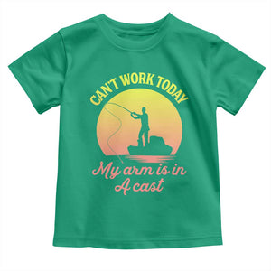 Funny Fishing Enthusiast Gift Toddler T Shirt I Cant Work Today My Arm Is In A Cast TS12 Irish Green Print Your Wear