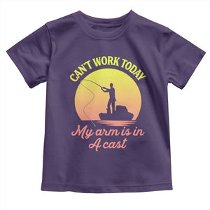 Funny Fishing Enthusiast Gift Toddler T Shirt I Cant Work Today My Arm Is In A Cast TS12 Purple Print Your Wear