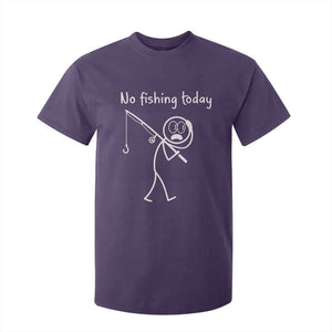 Funny Angler Gift T Shirt For Kid No Fishing Today TS12 Purple Print Your Wear