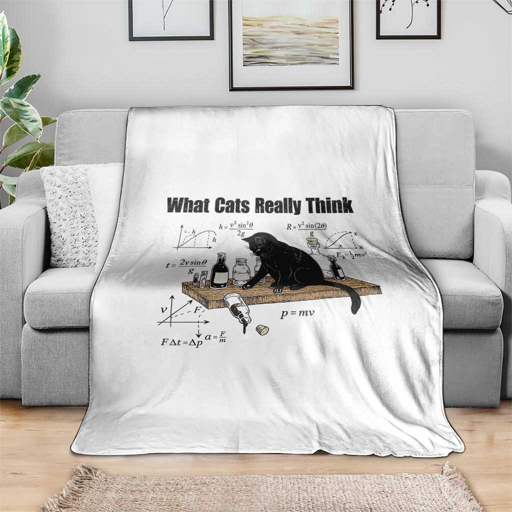 Funny Physics Cat Meme Throw Blanket What Cats Really Think TS12 Print Your Wear