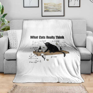 Funny Physics Cat Meme Throw Blanket What Cats Really Think TS12 Print Your Wear