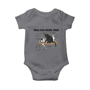 Funny Physics Cat Meme Baby Onesie What Cats Really Think TS12 Charcoal Print Your Wear