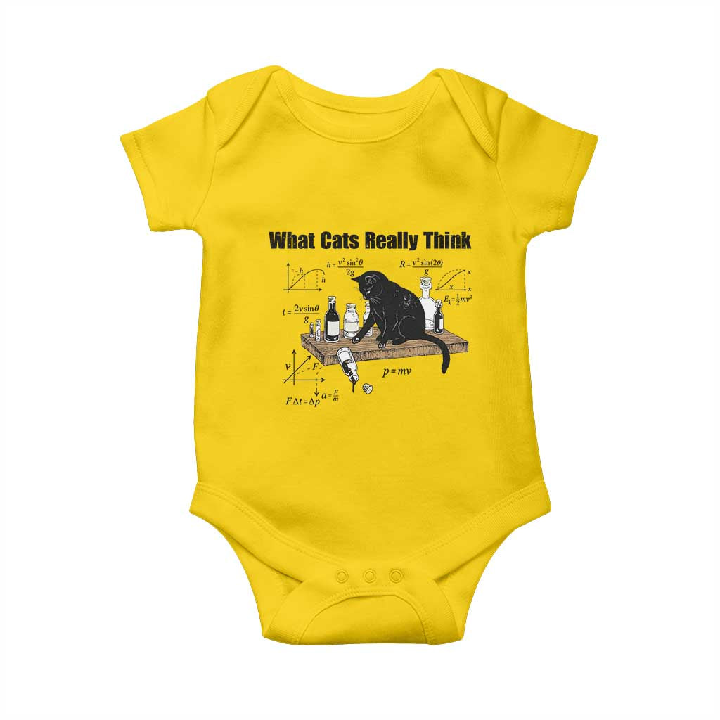 Funny Physics Cat Meme Baby Onesie What Cats Really Think TS12 Daisy Print Your Wear
