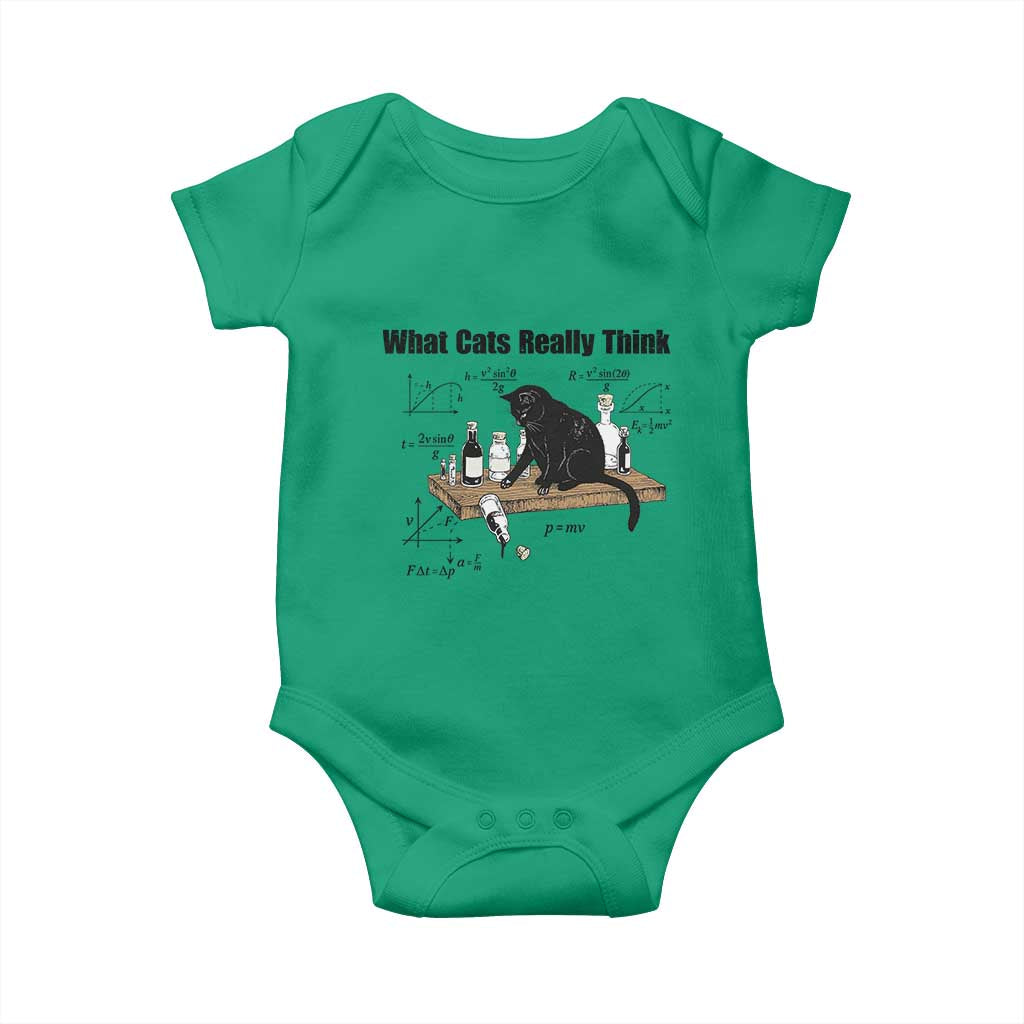 Funny Physics Cat Meme Baby Onesie What Cats Really Think TS12 Irish Green Print Your Wear