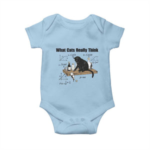 Funny Physics Cat Meme Baby Onesie What Cats Really Think TS12 Light Blue Print Your Wear