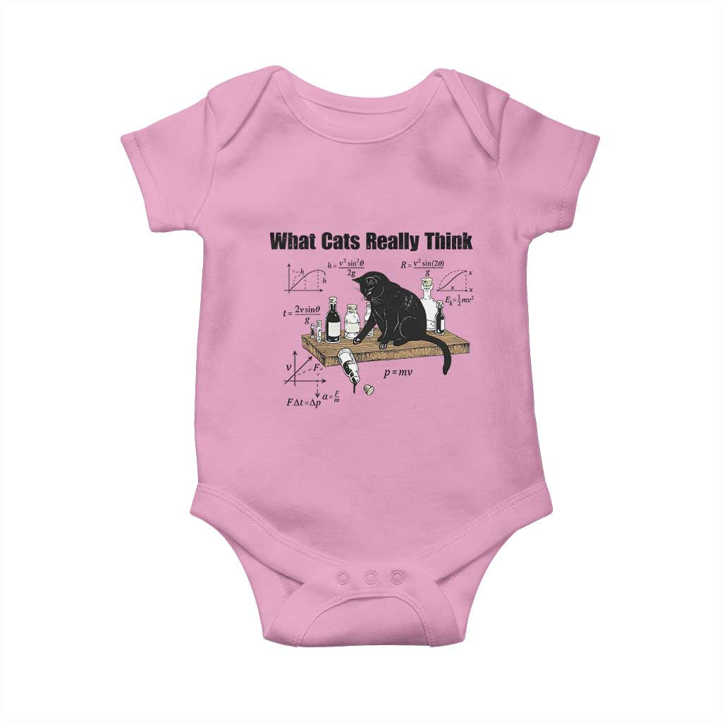 Funny Physics Cat Meme Baby Onesie What Cats Really Think TS12 Light Pink Print Your Wear