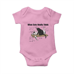 Funny Physics Cat Meme Baby Onesie What Cats Really Think TS12 Light Pink Print Your Wear