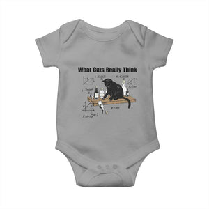 Funny Physics Cat Meme Baby Onesie What Cats Really Think TS12 Sport Gray Print Your Wear