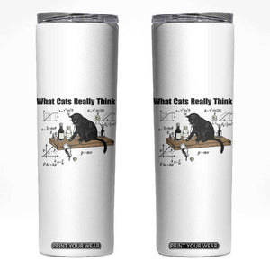 Funny Physics Cat Meme Skinny Tumbler What Cats Really Think TS12 White Print Your Wear