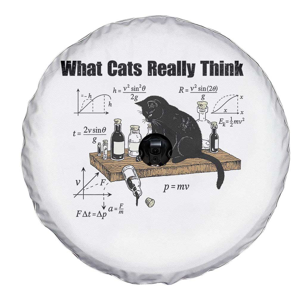 Funny Physics Cat Meme Spare Tire Cover What Cats Really Think TS12 Print Your Wear