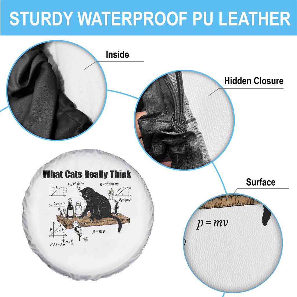 Funny Physics Cat Meme Spare Tire Cover What Cats Really Think TS12 Print Your Wear