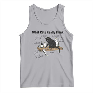 Funny Physics Cat Meme Tank Top What Cats Really Think TS12 Athletic Heather Print Your Wear