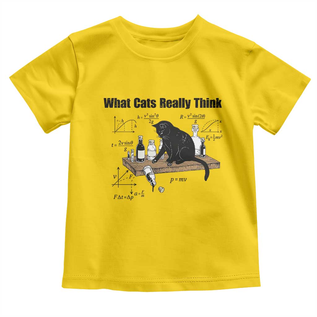 Funny Physics Cat Meme Toddler T Shirt What Cats Really Think TS12 Daisy Print Your Wear