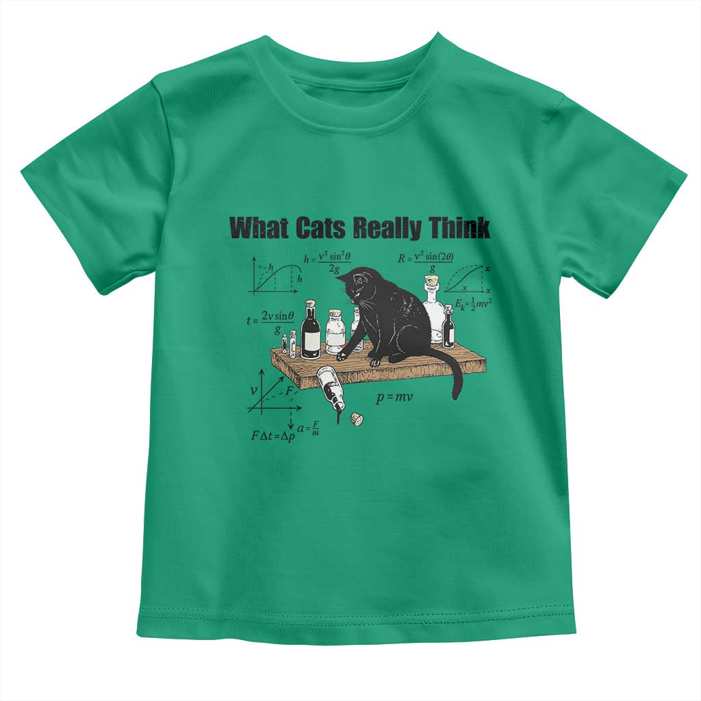 Funny Physics Cat Meme Toddler T Shirt What Cats Really Think TS12 Irish Green Print Your Wear