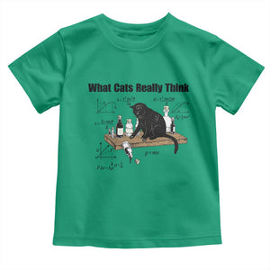 Funny Physics Cat Meme Toddler T Shirt What Cats Really Think TS12 Irish Green Print Your Wear