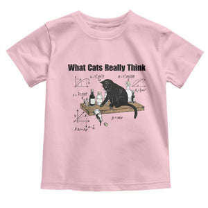 Funny Physics Cat Meme Toddler T Shirt What Cats Really Think TS12 Light Pink Print Your Wear