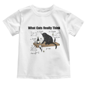 Funny Physics Cat Meme Toddler T Shirt What Cats Really Think TS12 White Print Your Wear