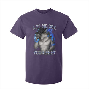 Funny Alpha Wolf Ironic Meme T Shirt For Kid Let Me See Your Feet TS12 Purple Print Your Wear