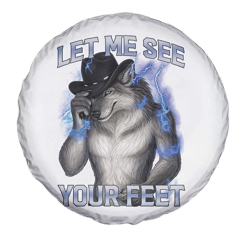 Funny Alpha Wolf Ironic Meme Spare Tire Cover Let Me See Your Feet TS12 Print Your Wear