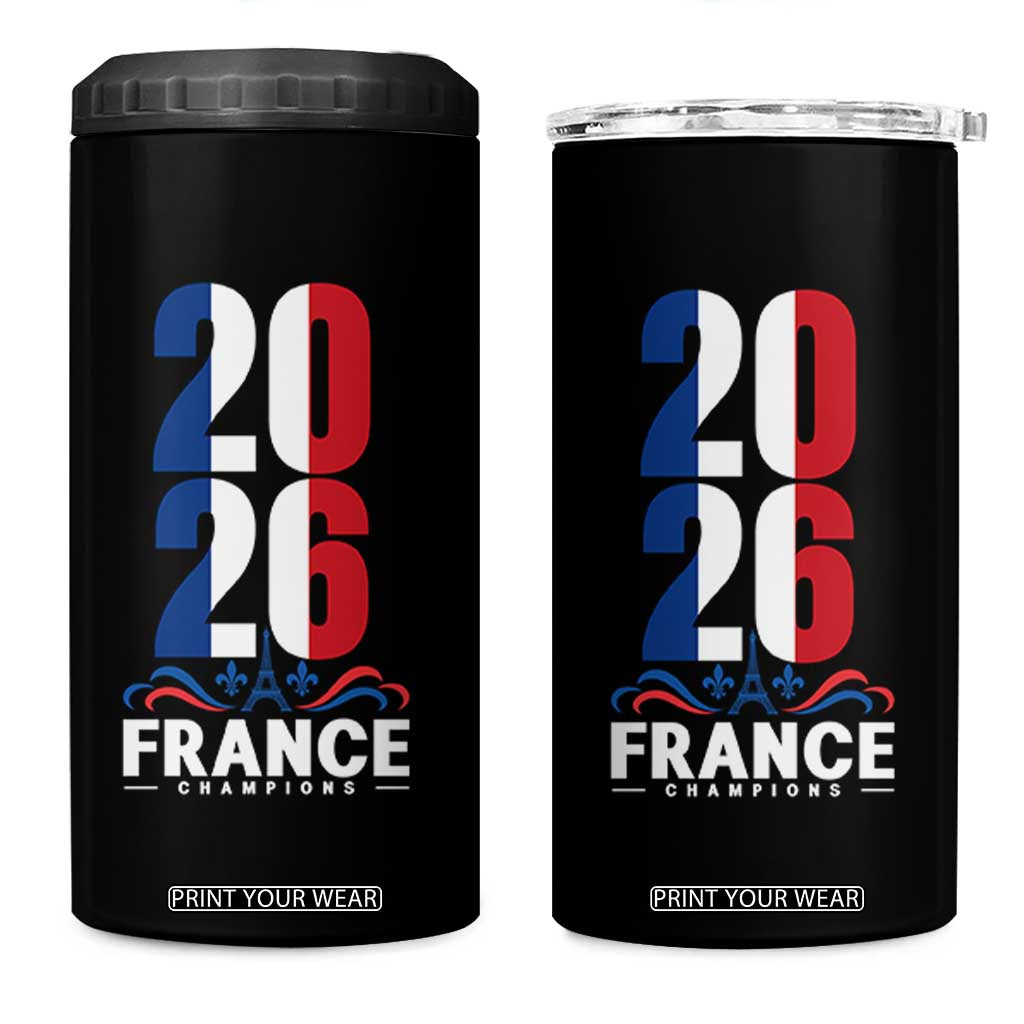Vintage France Soccer Fan 4 in 1 Can Cooler Tumbler French Football Pride 2026 TS12 One Size: 16 oz Black Print Your Wear