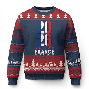 Vintage France Soccer Fan Ugly Christmas Sweater French Football Pride 2026 TS12 Navy Red Print Your Wear