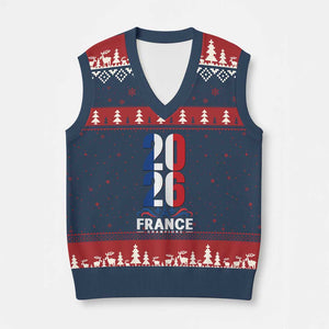 Vintage France Soccer Fan V-Neck Knit Sweater Vest French Football Pride 2026 TS12 Navy Red Print Your Wear