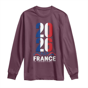 Vintage France Soccer Fan Long Sleeve Shirt French Football Pride 2026 TS12 Maroon Print Your Wear