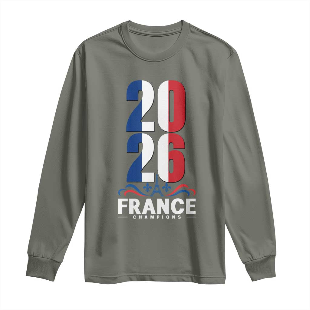 Vintage France Soccer Fan Long Sleeve Shirt French Football Pride 2026 TS12 Military Green Print Your Wear