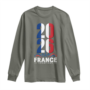 Vintage France Soccer Fan Long Sleeve Shirt French Football Pride 2026 TS12 Military Green Print Your Wear