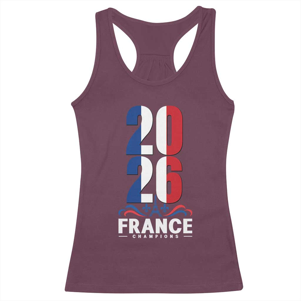 Vintage France Soccer Fan Racerback Tank Top French Football Pride 2026 TS12 Maroon Print Your Wear