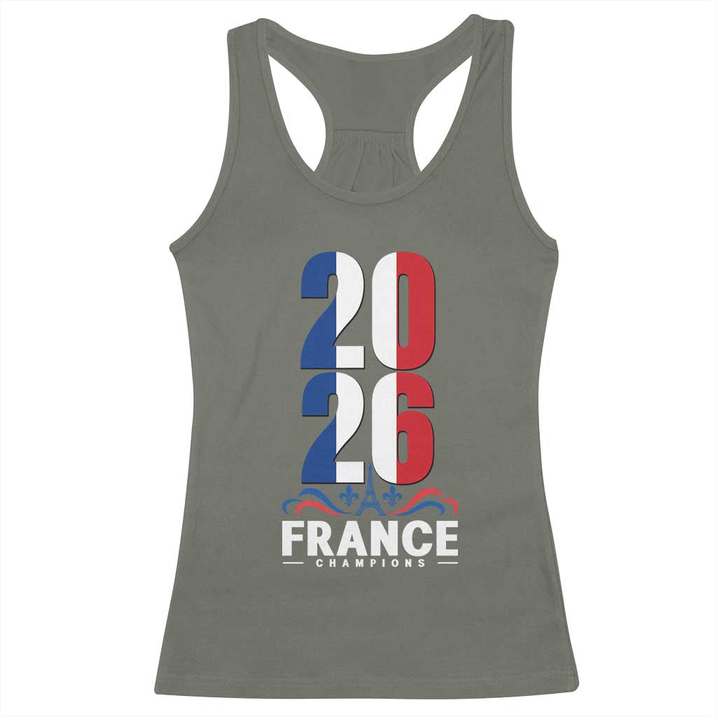 Vintage France Soccer Fan Racerback Tank Top French Football Pride 2026 TS12 Military Green Print Your Wear