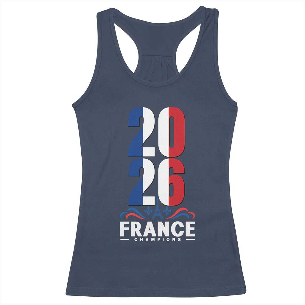 Vintage France Soccer Fan Racerback Tank Top French Football Pride 2026 TS12 Navy Print Your Wear