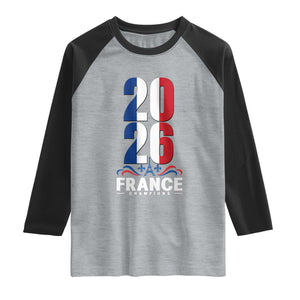 Vintage France Soccer Fan Raglan Shirt French Football Pride 2026 TS12 Heather Gray Black Print Your Wear
