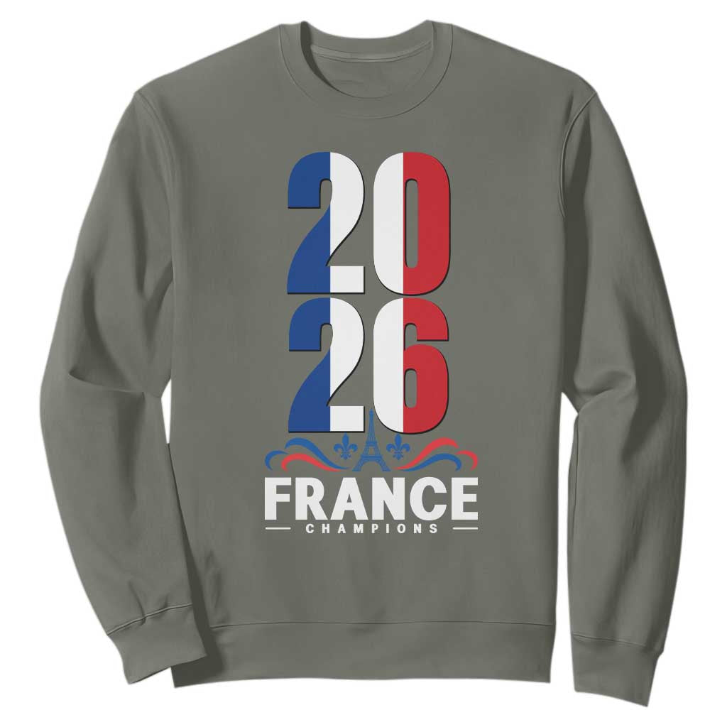 Vintage France Soccer Fan Sweatshirt French Football Pride 2026 TS12 Military Green Print Your Wear