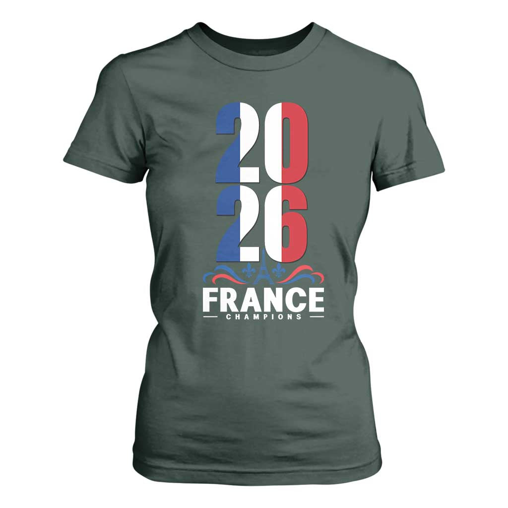 Vintage France Soccer Fan T Shirt For Women French Football Pride 2026 TS12 Dark Forest Green Print Your Wear