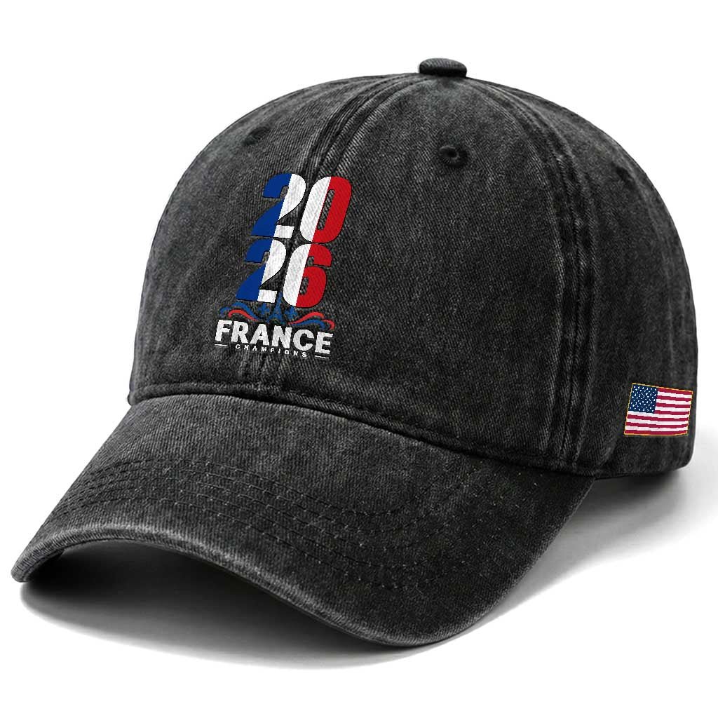 Vintage France Soccer Fan Washed Cotton Baseball Cap French Football Pride 2026 TS12 Print Your Wear