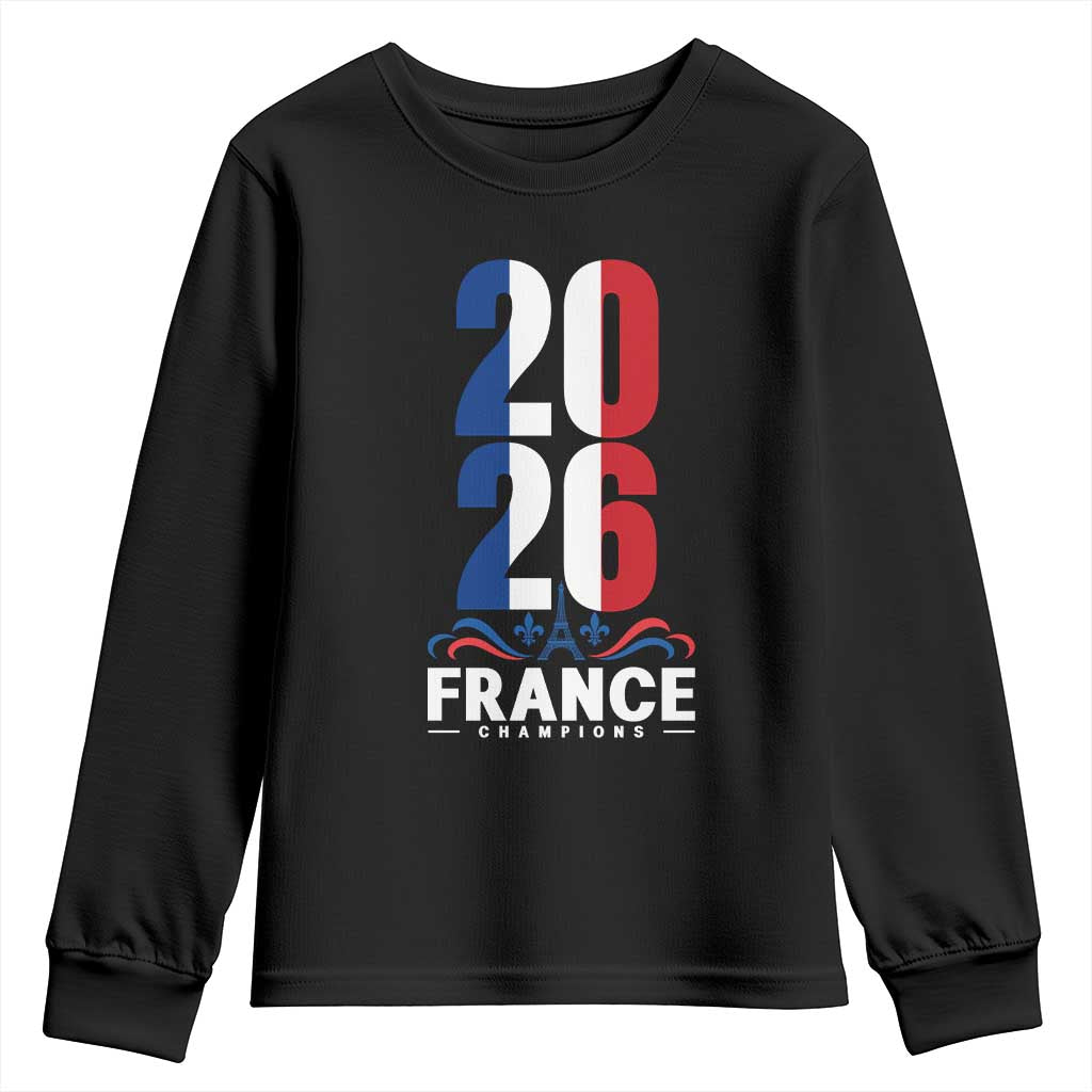 Vintage France Soccer Fan Youth Sweatshirt French Football Pride 2026 TS12 Black Print Your Wear