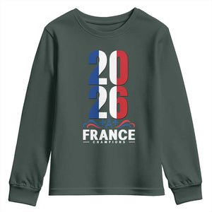 Vintage France Soccer Fan Youth Sweatshirt French Football Pride 2026 TS12 Dark Forest Green Print Your Wear