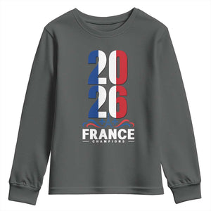 Vintage France Soccer Fan Youth Sweatshirt French Football Pride 2026 TS12 Dark Heather Print Your Wear