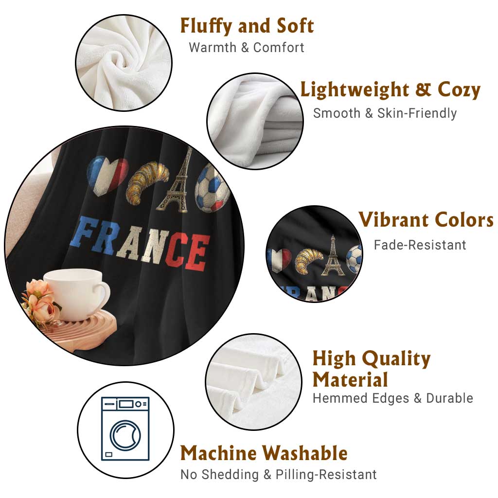 French Football Fan Throw Blanket France Soccer Game Day Gift TS12 Print Your Wear