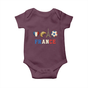 French Football Fan Baby Onesie France Soccer Game Day Gift TS12 Maroon Print Your Wear
